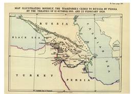 نقشه‌ی تجزیه‌ی قفقاز از ایران، در دو دوره جنگ های روسیه علیه ایران
